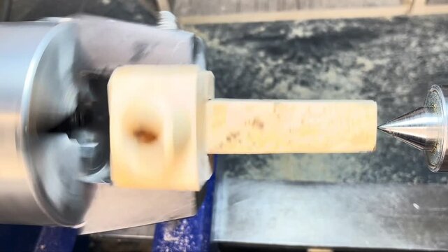 Making a wooden smoking pipe on a lathe