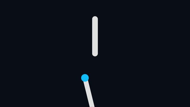 Minimalist vertical loading bar animation with progress slider on dark 4k background