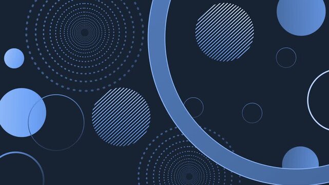 Abstract dark background gradient circles dotted spiral patterns animation