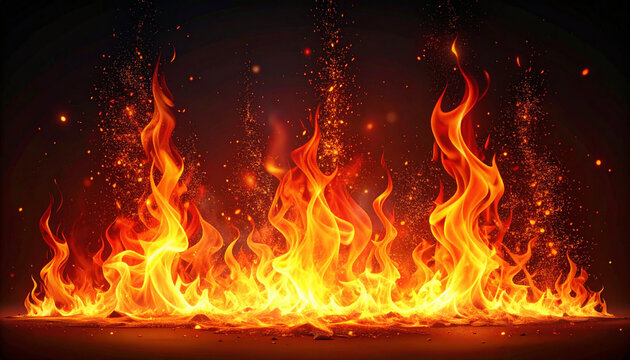 燃え上がる炎と火の粉のフォトリアルVFXエフェクト素材
Photorealistic fire and flying sparks VFX overlay effect