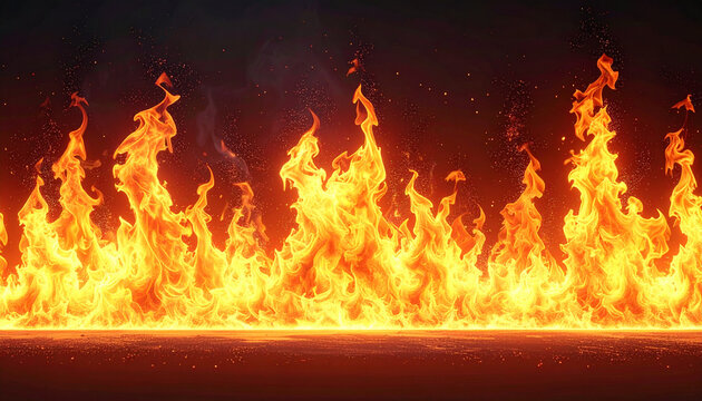 横一列に燃え上がる炎の壁 フォトリアルVFXエフェクト素材
Photorealistic wall of fire VFX overlay effect