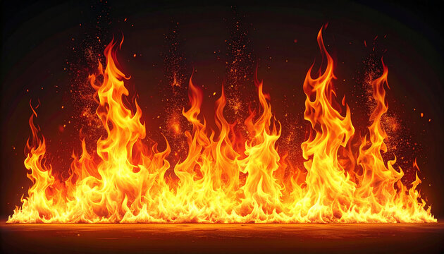 横一列に燃え上がる炎の壁 フォトリアルVFXエフェクト素材
Photorealistic wall of fire VFX overlay effect