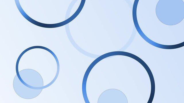 Abstract background with overlapping gradient rings subtle circular shadows modern geometric design animation