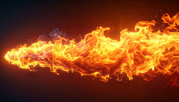 横方向へ流れる炎のフォトリアルVFXエフェクト素材
Photorealistic flowing fire VFX overlay effect