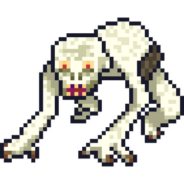 pixel art of creepy creature rpg