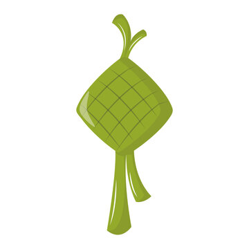 Ramadan Ketupat Doodle Element. Isolated on a White Background.
