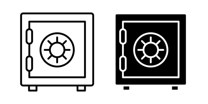 Safe locker icon vector logo pack