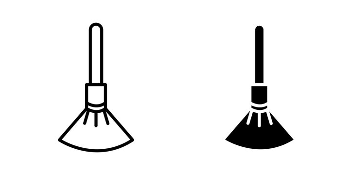 Broom icon vector logo pack