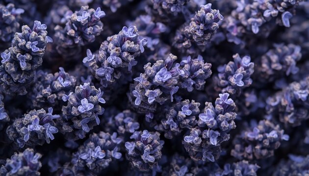Dried lavender bunch close up purple gray organic macro texture background