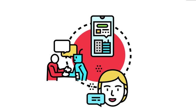 Person experiencing a sudden realization. An aha moment. Interacting with an artificial intelligence chatbot via a mobile application