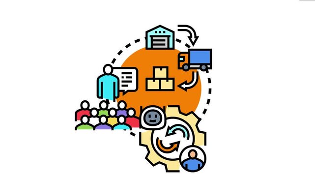 Ai automation crew is working together to optimize modern logistics and supply chain processes, integrating artificial intelligence for seamless operational management