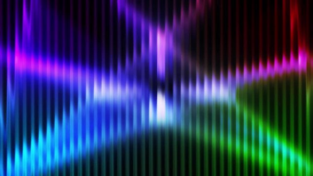 Colorful laser beams refract through textured glass in a vibrant abstract scene.