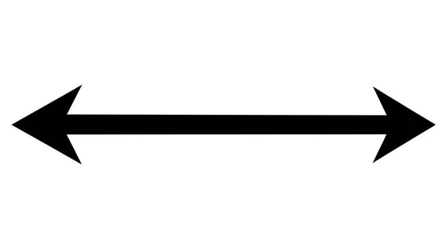 Black double-headed arrow symbol on isolated white background