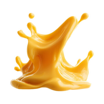 Melted cheese sauce isolated on white background with clipping path, concept of condiments and dressing