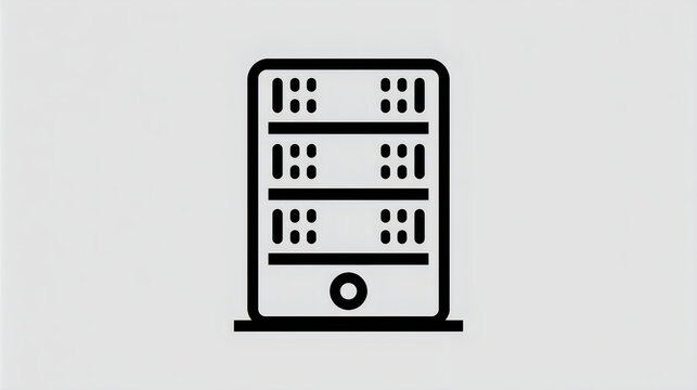 Server rack icon representing data storage, cloud computing, and network infrastructure.