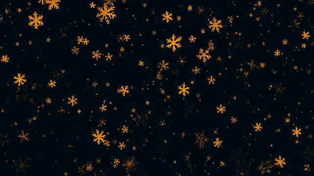 Golden Snowflake Pattern Motion Background Loop.