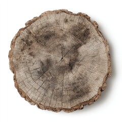 Fototapeta premium Rustic wooden tree ring with natural texture.
