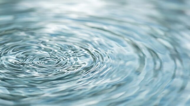 Ripples spreading across calm blue water surface