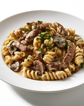 Creamy Beef Stroganoff Pasta Dish with Tender Beef and Mushrooms in a Rich Sauce
