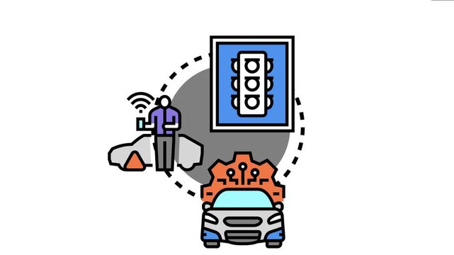 Ai controlling traffic lights, optimizing urban flow through a smart network integrating human interaction and autonomous vehicle technology for efficient city management