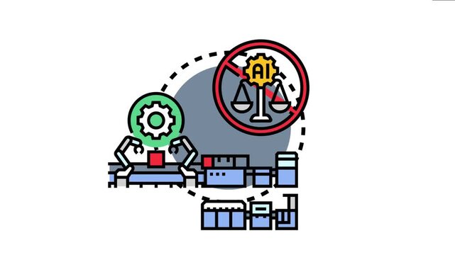 Artificial intelligence automation operating without human oversight, representing a lack of ethical decision making, fairness, and justice in intelligent systems