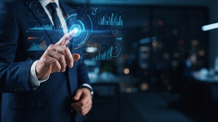 Fototapeta premium Digital Transformation and Corporate Business Analytics Interface Concept Banner