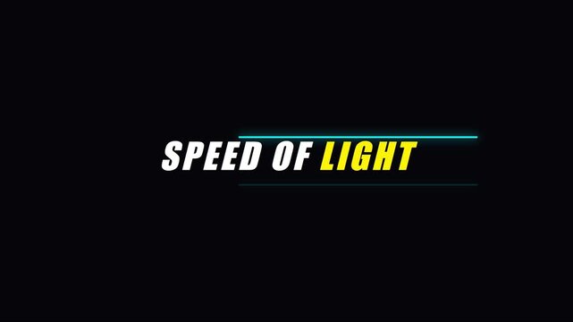 Speed of light kinetic typography motion title sequence for modern digital media projects animation 4k