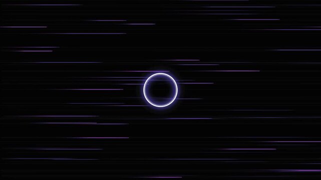 dots expanding and contracting with horizontal lines in minimal motion graphics animation featuring circles, animated