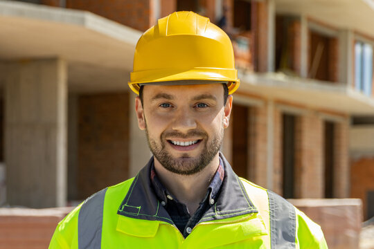 Close up of cheerful young foreman smiling