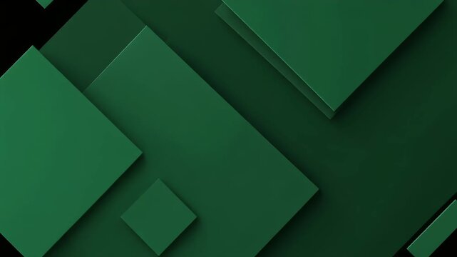 Abstract Green Geometric Shapes Overlapping