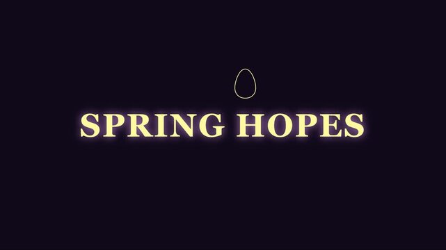 Spring hopes minimalist easter greeting card animation with egg and soft glowing typography 4k