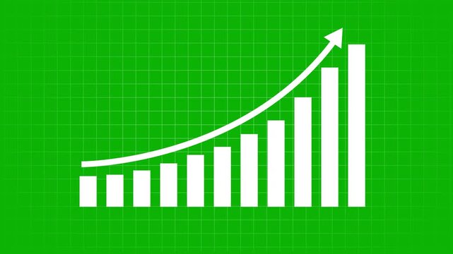 Business growth concept in graph chart showing marketing sales profit increasing to future target . growing business concept.