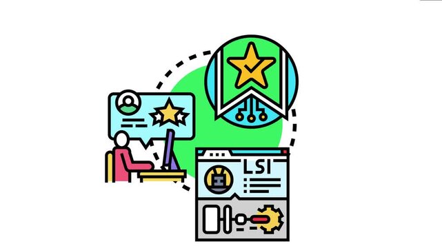 User is typing on a computer, providing feedback and receiving personalized recommendations from an artificial intelligence system, optimizing digital experience and content discovery