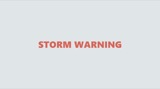 Storm warning alert minimalist motion for weather news and emergency broadcasts animation 4k weather alert