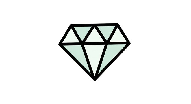 Green diamond gemstone icon isolated on white