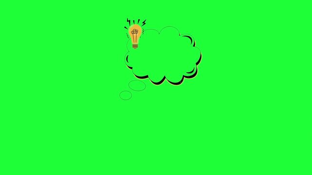 Animated lightbulb idea symbol with