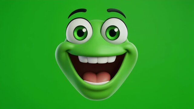 A surprised cartoon frog character with big eyes and an open mouth.