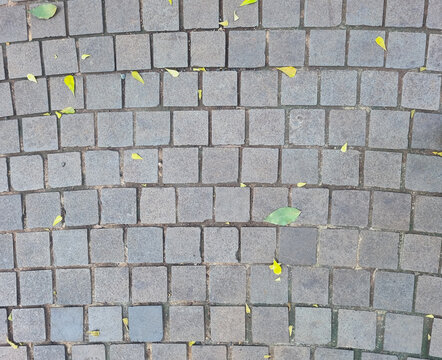 Picture of square shape paving blocks, photograph from above