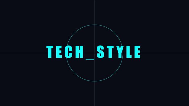 Tech style minimalist motion animation 4k background, with cyan hud, and digital typography
