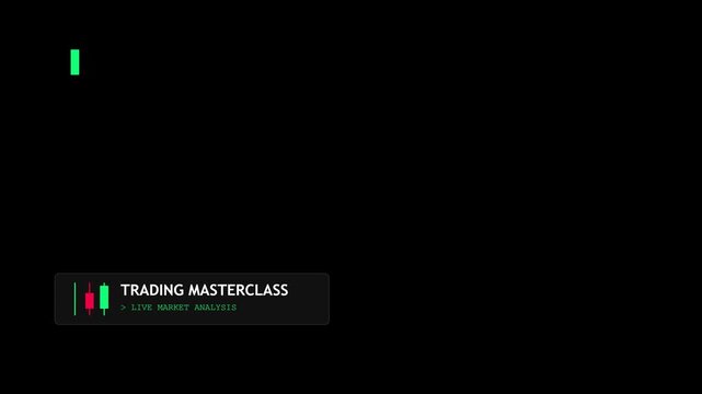 Trading masterclass live market analysis lower third for financial news and stock market education presentations animation 4k