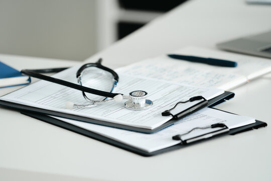 Doctor office desk, medical clinic table