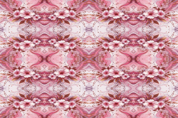 Fototapeta premium seamless pattern with pink flowers