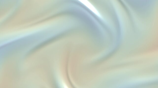 Procedural Motion of Abstract Pearly White Satin Wavy Background Texture with Iridescent Soft Flowing Folds