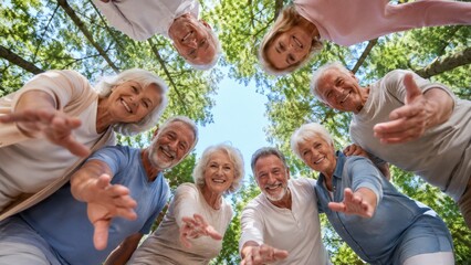 Fototapeta premium Active Happy Seniors Enjoying Friendship