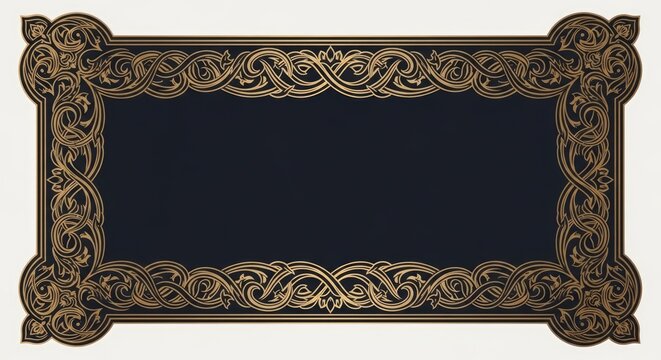 Ornate gold frame with intricate decorative celtic patterns.