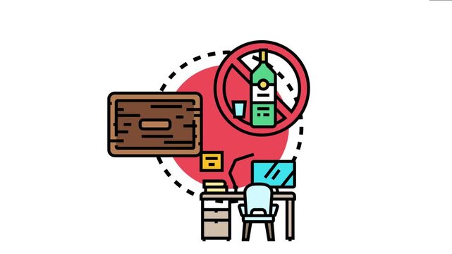 Person choosing a sober lifestyle by avoiding alcohol, creating a healthy environment for working and living free from substances