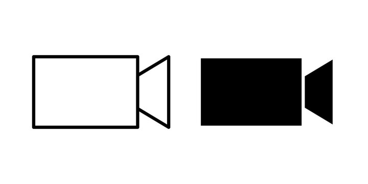 Video call icon thin pictograms set