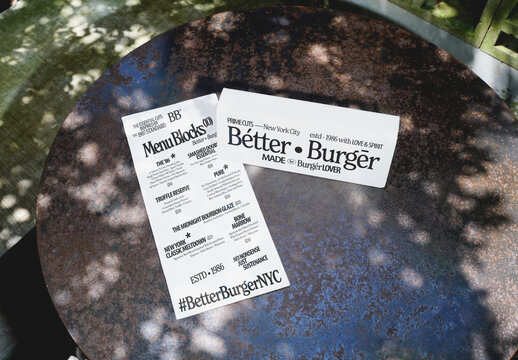 Menu and Reservation Sign Mockup