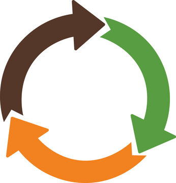 3 step circular process arrow diagram vector illustration isolated on white background