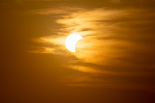 solar eclipse the moon covers the sun Italy Europe